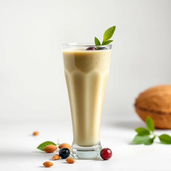 Smoothie de Matcha, Amêndoa e Leite de Coco Pré-Treino