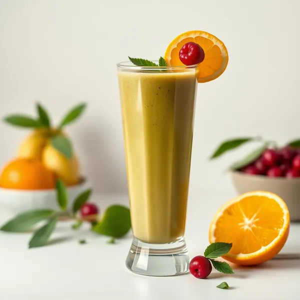 Smoothie de Laranja e Matcha Pré-Treino