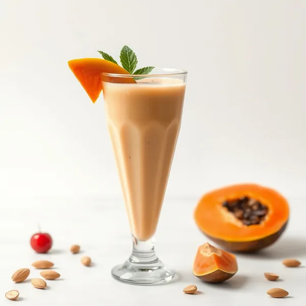 Pre-Workout Papaya Almond Coconut Milk Smoothie