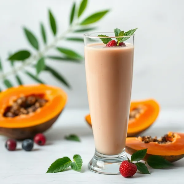 Smoothie de Papaya e Água de Coco Pré-Treino