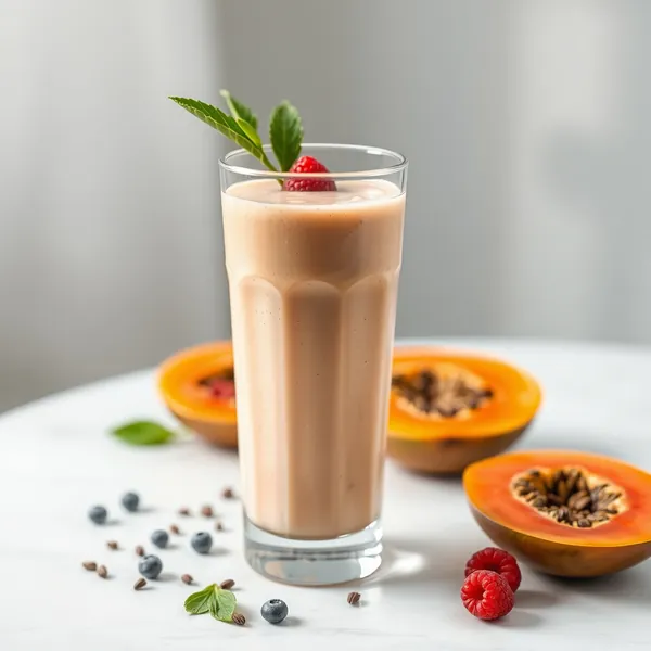 Pre-Workout Papaya Hanfmilch Smoothie