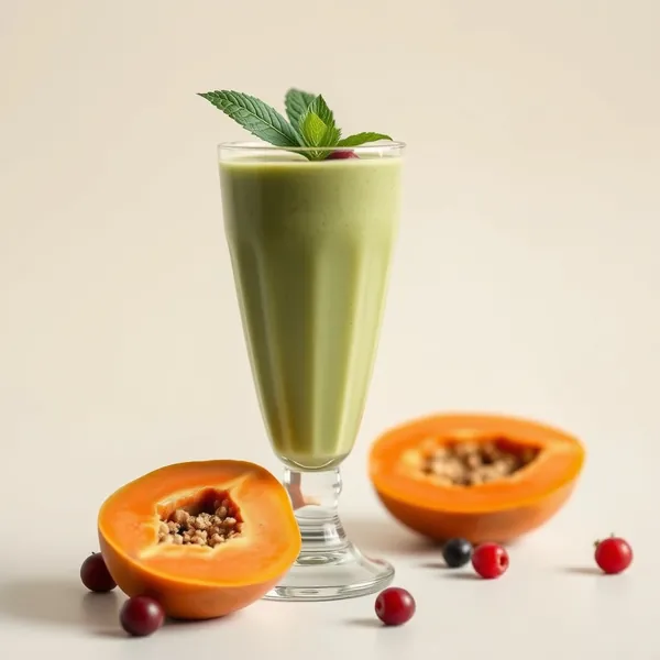 Pre-Workout Papaya Matcha Tea Smoothie