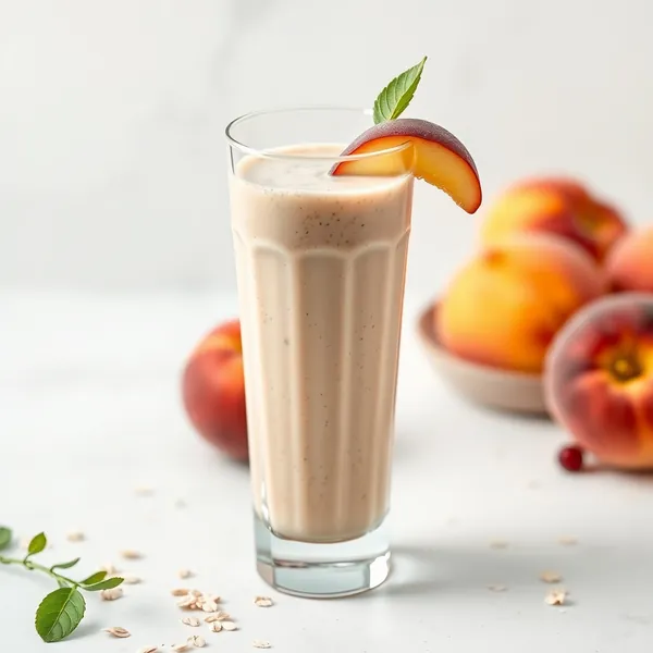 Pre-Workout Peach Oat Milk Smoothie