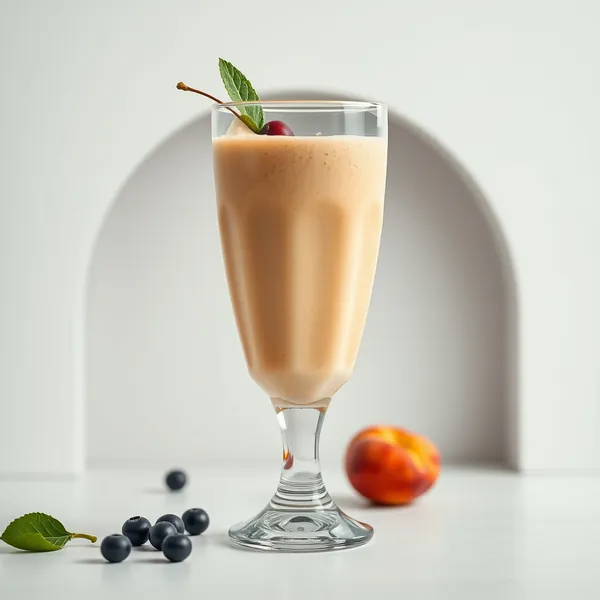 Smoothie de Pêssego e Leite de Ervilha Pré-Treino