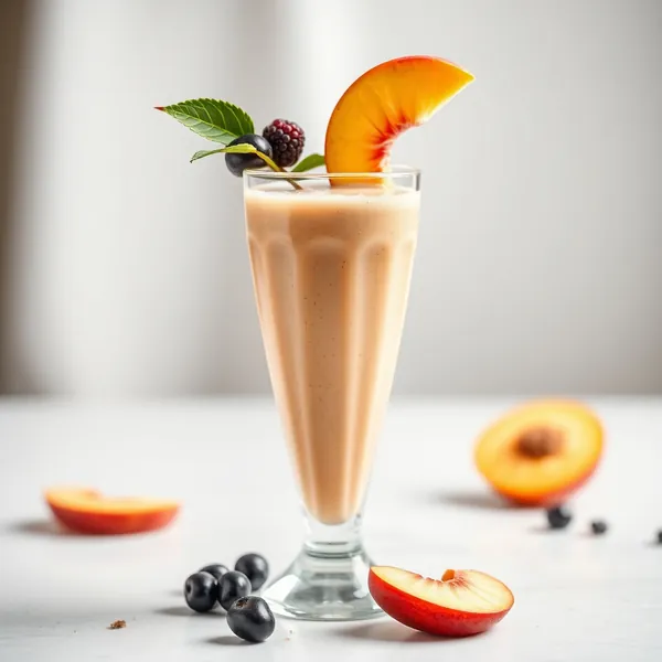 Pre-Workout Peach Protein Shake Smoothie
