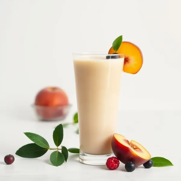 Pre-Workout Peach Soy Milk Smoothie