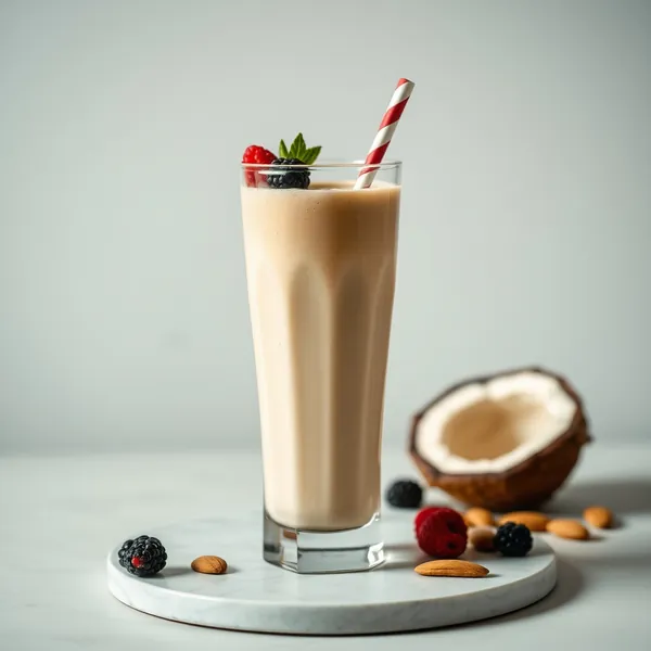 Smoothie de Manteiga de Amendoim, Amêndoa e Leite de Coco Pré-Treino