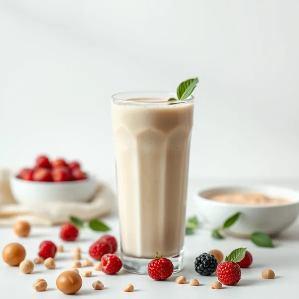 Smoothie de Manteiga de Amendoim e Leite de Macadamia Pré-Treino