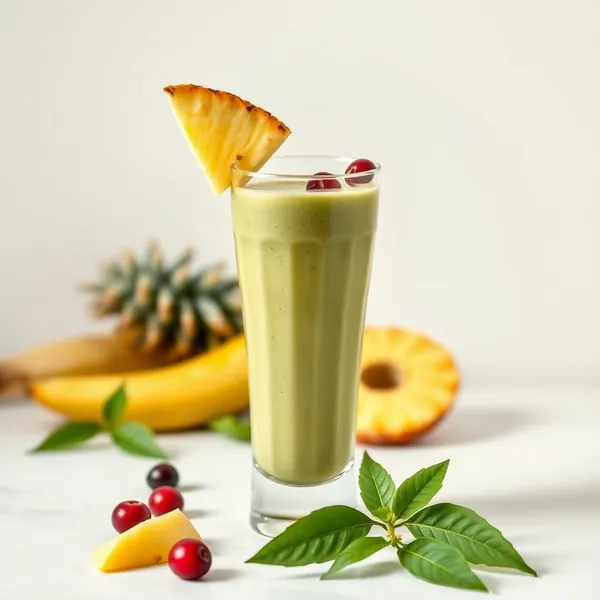 Pre-Workout Pineapple Matcha Tea Smoothie