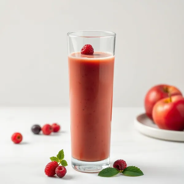 Proteinshake mit Apfelsaft vor dem Training
