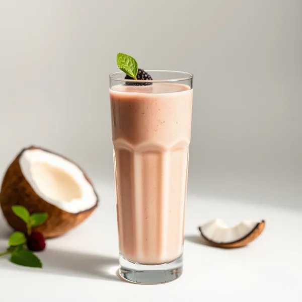Proteinshake mit Kokoswasser vor dem Training