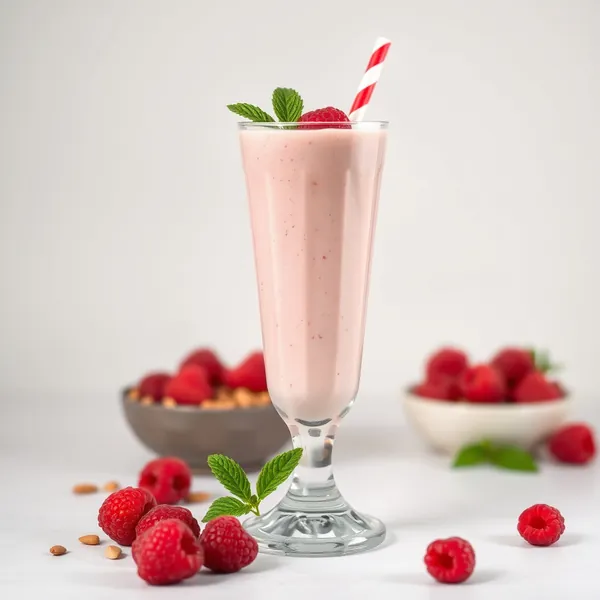 Pre-Workout Raspberry Almond Coconut Milk Smoothie