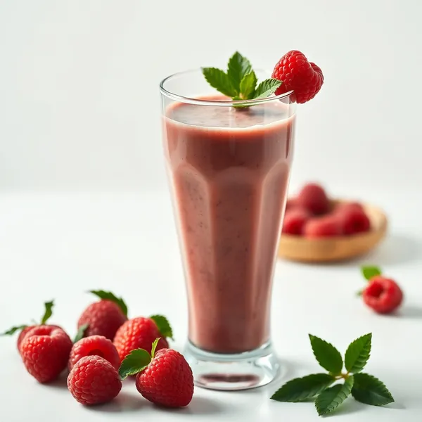 Pre-Workout Raspberry Protein Shake Smoothie