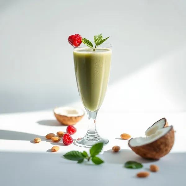 Smoothie Pré-Treino de Spirulina, Amêndoa e Leite de Coco