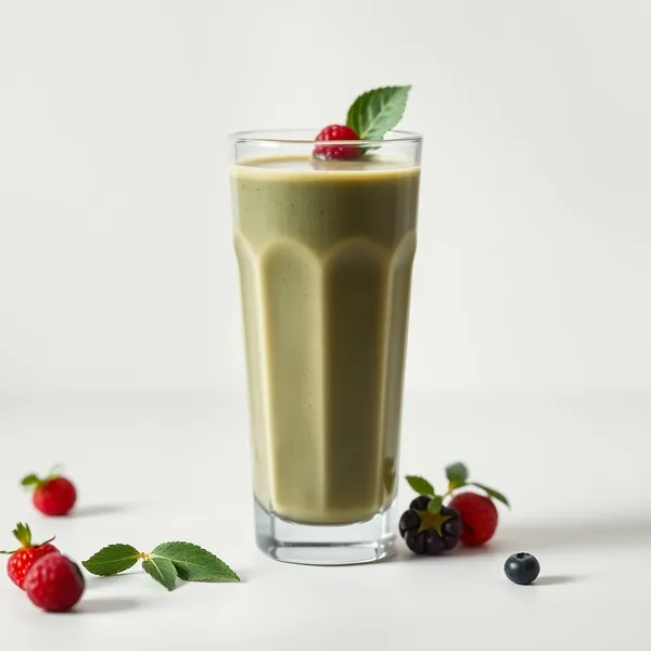 Smoothie mit Spirulina und Sojamilch vor dem Training