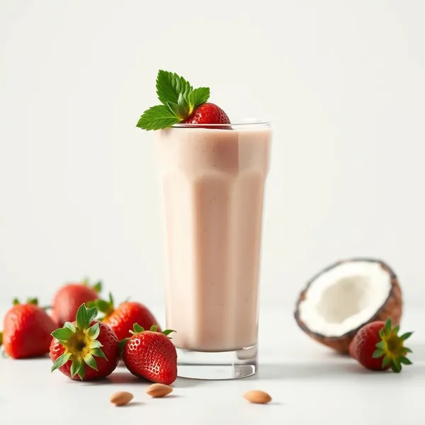 Pre-Workout Erdbeer-Mandel-Kokosmilch-Smoothie