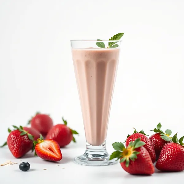 Smoothie de Morango e Leite de Aveia Pré-Treino