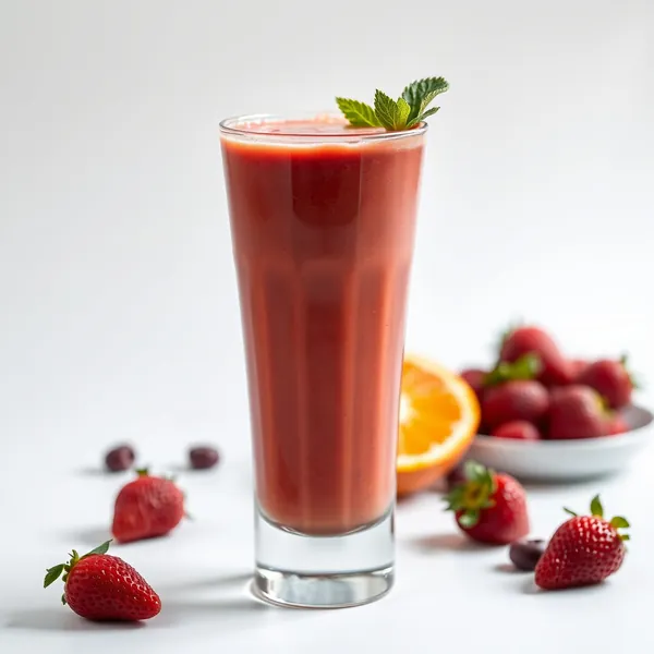 Smoothie de Suco de Laranja e Morango Pré-Treino