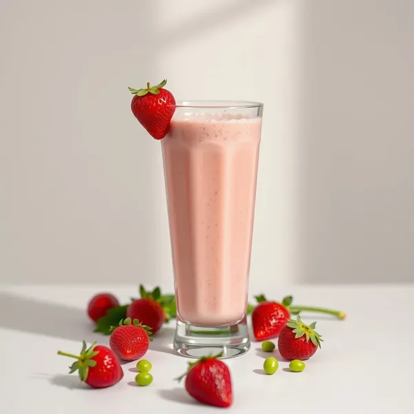 Pre-Workout Strawberry Pea Milk Smoothie