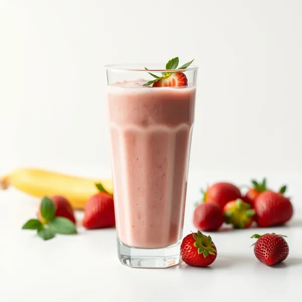 Smoothie de Morango e Leite de Soja Pré-Treino