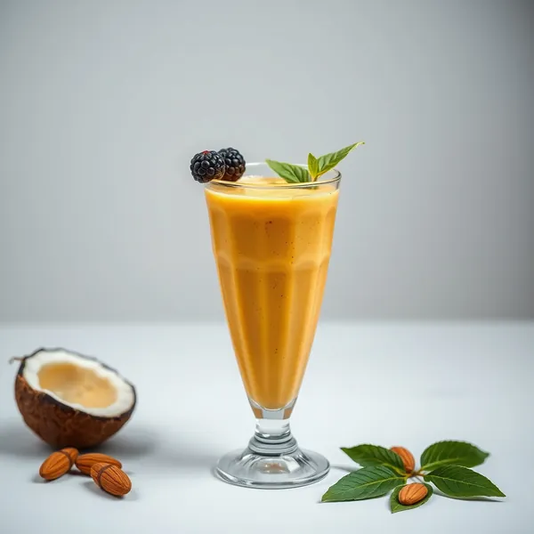 Smoothie de Cúrcuma, Amêndoa e Leite de Coco Pré-Treino