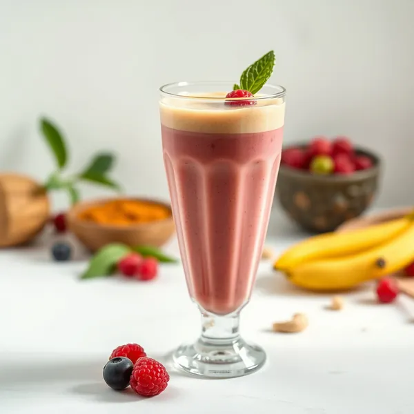 Smoothie de Leite de Caju e Cúrcuma Pré-Treino