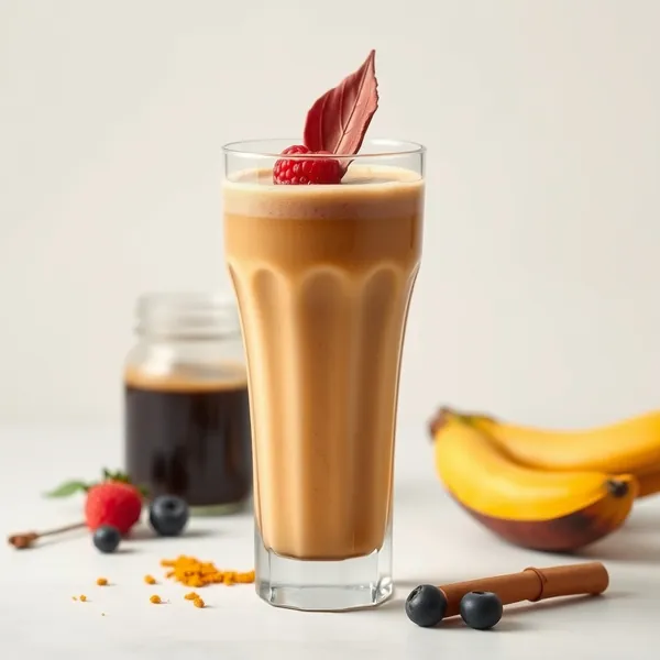 Smoothie aus Kaltem Kaffee mit Kurkuma Vor dem Training