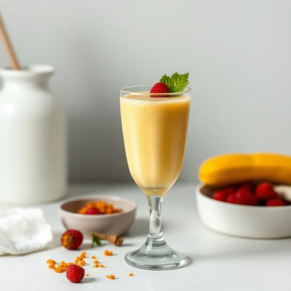 Smoothie de Arroz com Leite e Cúrcuma Pré-Treino