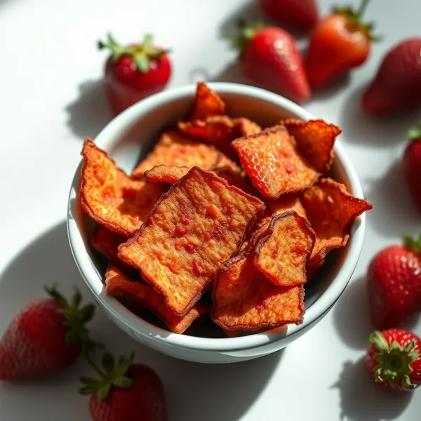 Chips de Morango com Alto Teor de Proteínas
