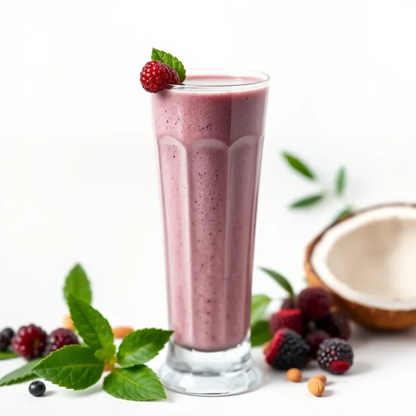 Smoothie Refrescante de Açaí, Amêndoa e Leite de Coco
