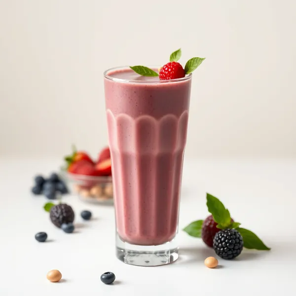 Erfrischender Açaí-Macadamia-Milch-Smoothie