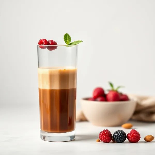 Batido Refrescante de Mantequilla de Almendra y Café Frío