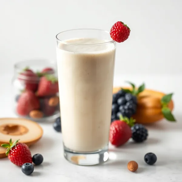 Batido Refrescante de Mantequilla de Almendra y Leche de Macadamia
