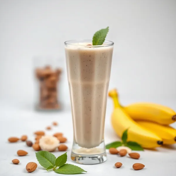 Smoothie Refrescante de Banana, Amêndoa e Leite de Coco