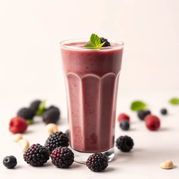 Smoothie Rafraîchissant de Mûre et Lait de Cajou