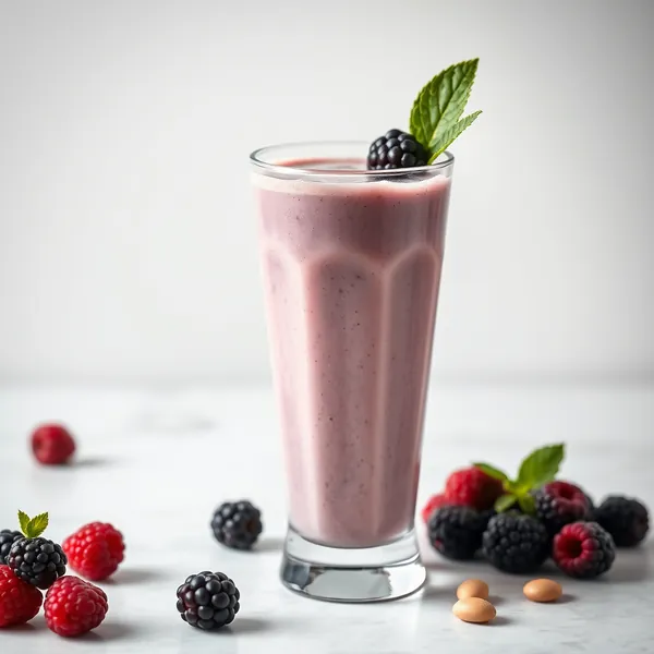 Smoothie Rinfrescante di More e Latte di Macadamia