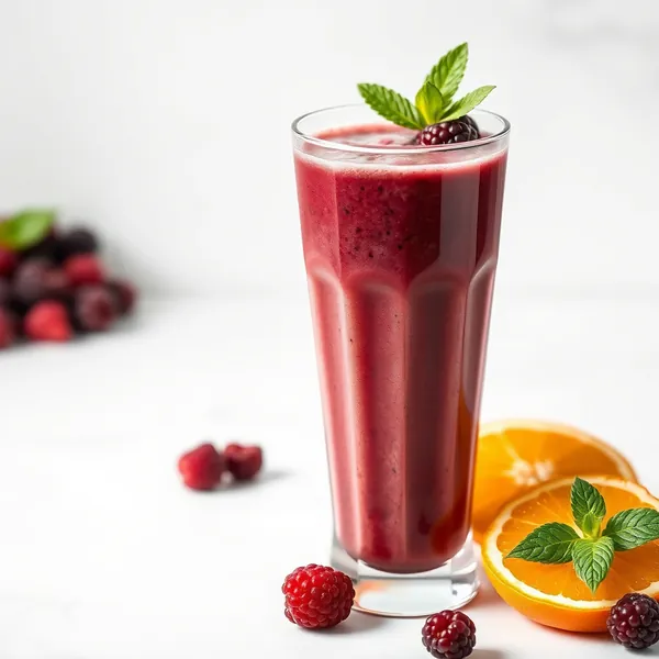 Smoothie Rafraîchissant de Jus d'Orange et de Mûres