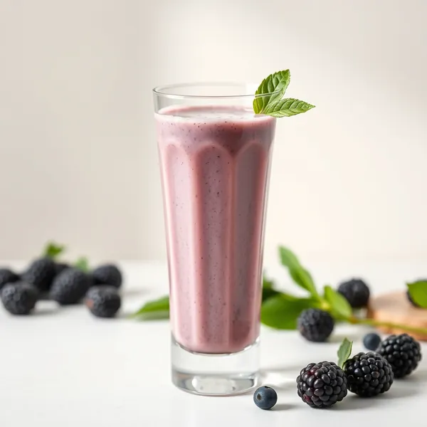 Erfrischender Brombeer-Erbsenmilch-Smoothie