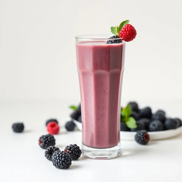 Erfrischender Brombeer-Reis-Milch-Shake