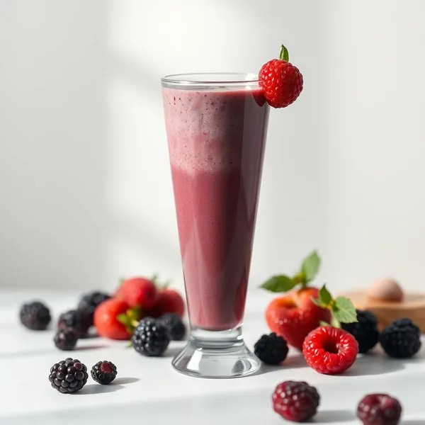 Batido Refrescante de Amora e Leite de Soja