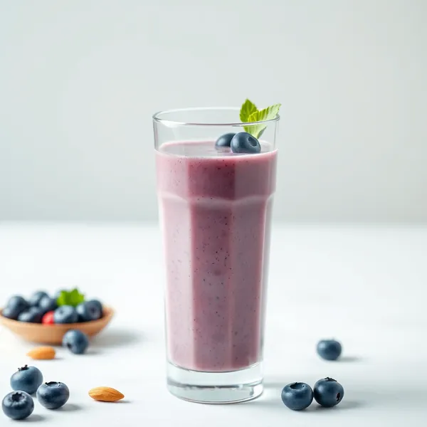 Smoothie Rinfrescante ai Mirtilli, Mandorla e Latte di Cocco