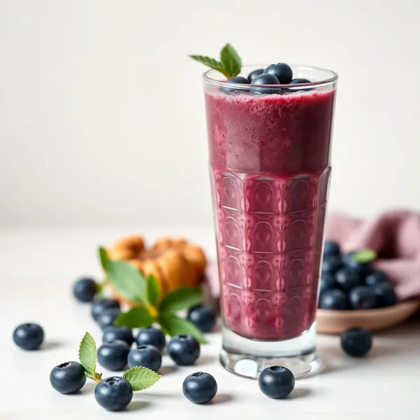 Smoothie au Café Froid aux Myrtilles Rafraîchissant
