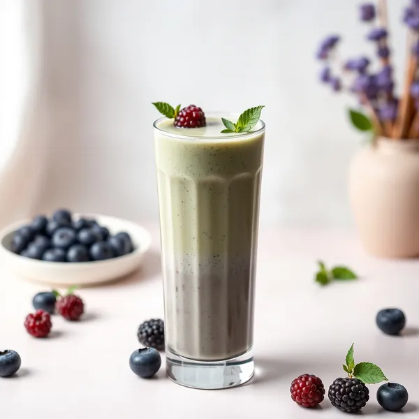 Smoothie Refrescante de Mirtilo e Chá Matcha