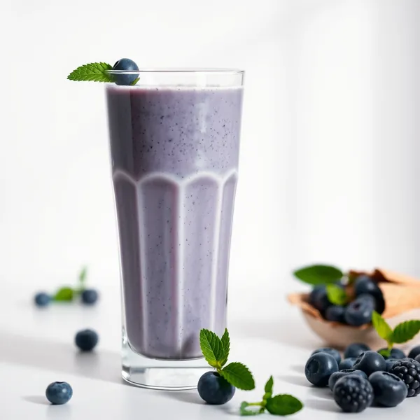 Smoothie Rafraîchissant aux Myrtilles et au Lait de Riz