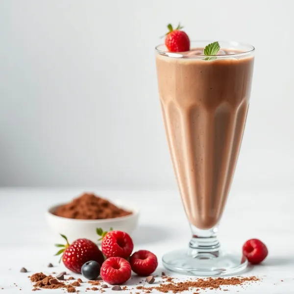 Smoothie Refrescante de Cacau em Pó e Iogurte Grego