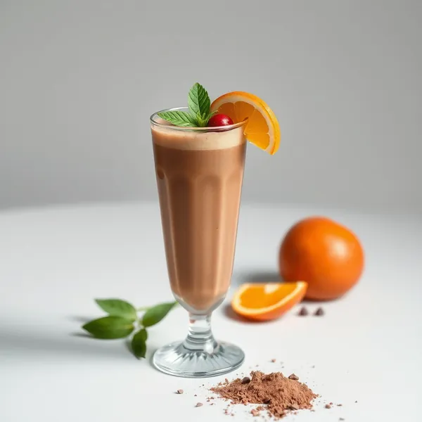 Smoothie Refrescante de Cacau e Suco de Laranja