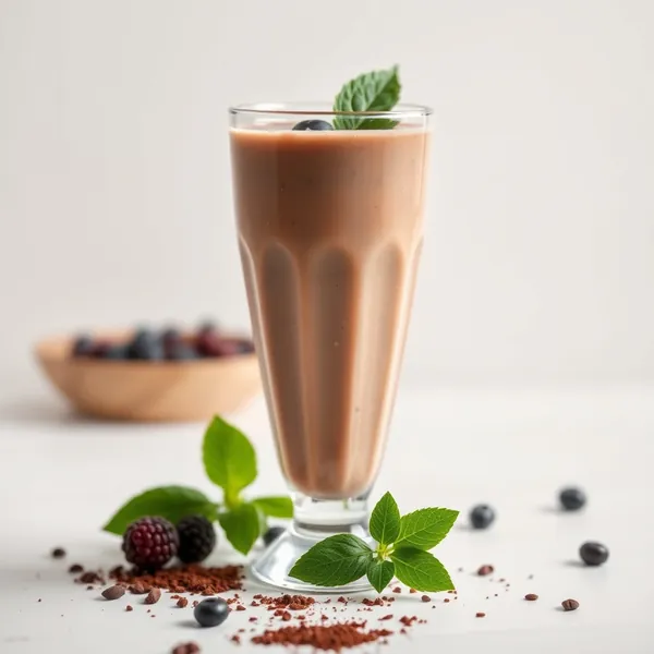Batido Refrescante de Cacao en Polvo y Leche de Espelta