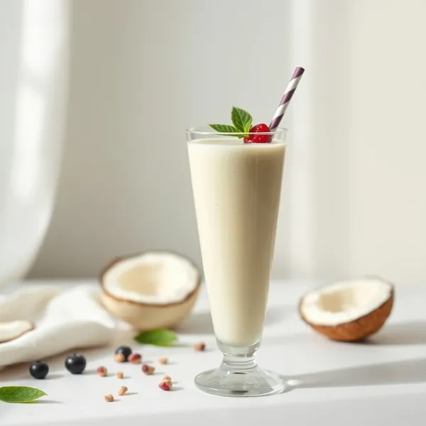 Smoothie Refrescante de Leche de Coco y Guisantes