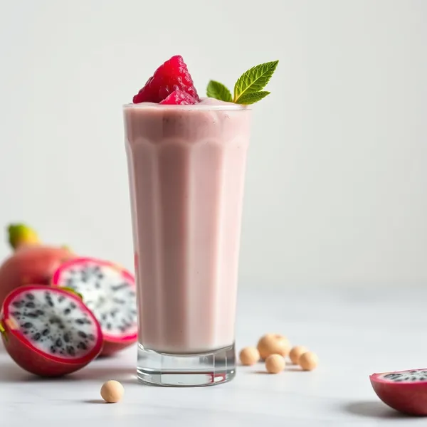 Erfrischender Dragonfruit Macadamia Milch Smoothie
