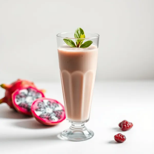 Smoothie Refrescante de Fruta Dragão e Leite de Ervilha